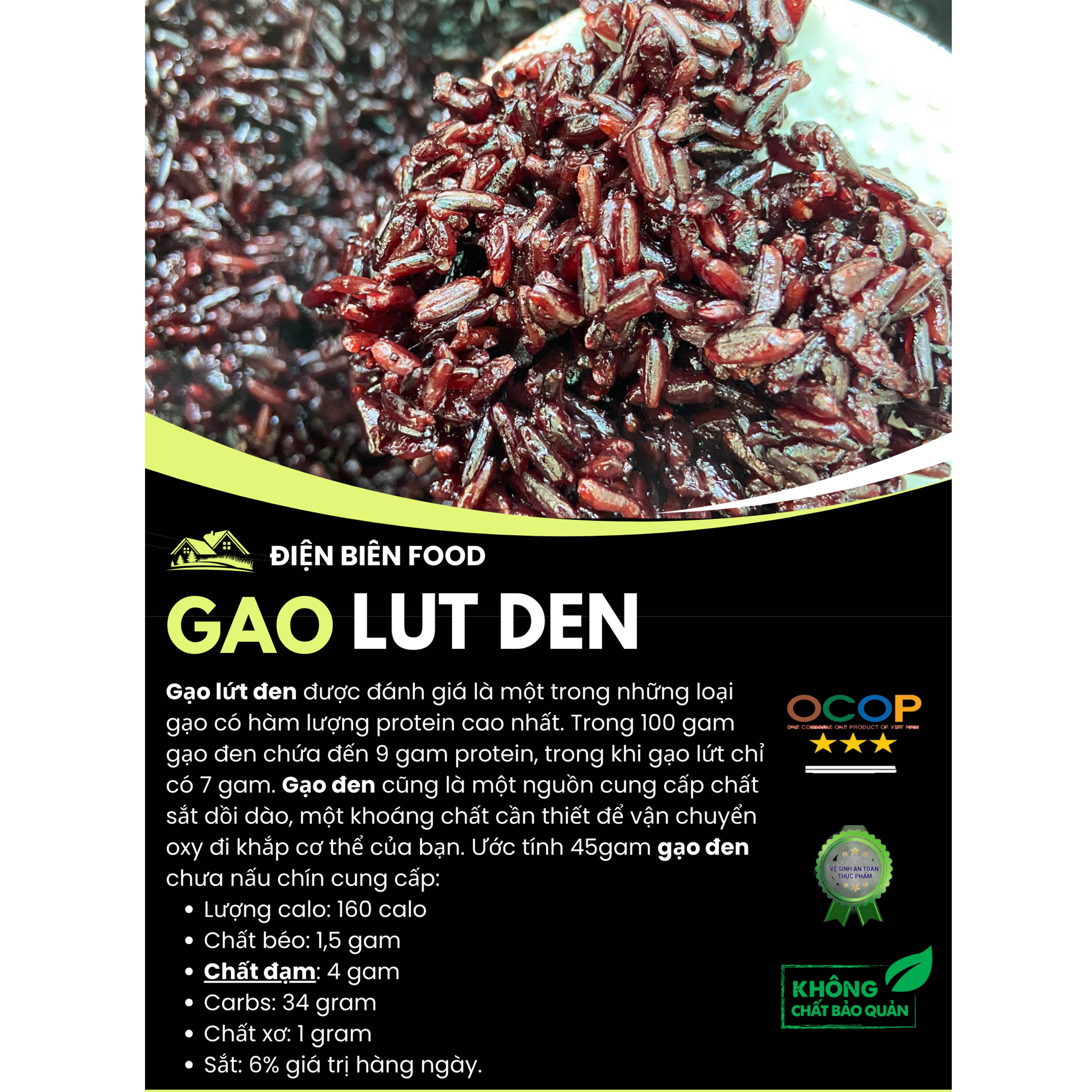Gạo Lứt Đen Điện Biên 1kg