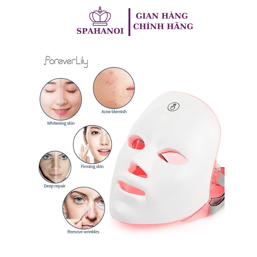 Mặt nạ ánh sáng sinh học mặt nạ đèn led 7 màu hàn quốc spa -tmv