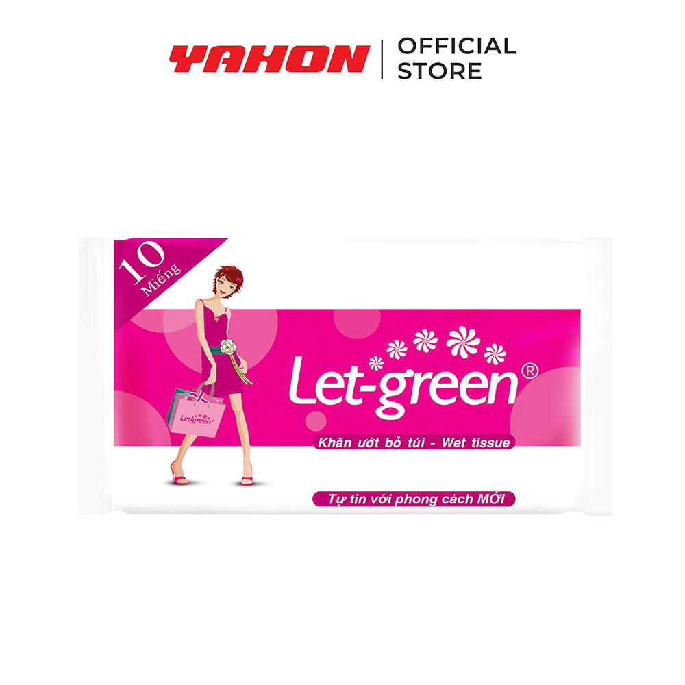 Combo 12 Bao Khăn Ướt Bỏ Túi LET-GREEN 10 Miếng/Bao