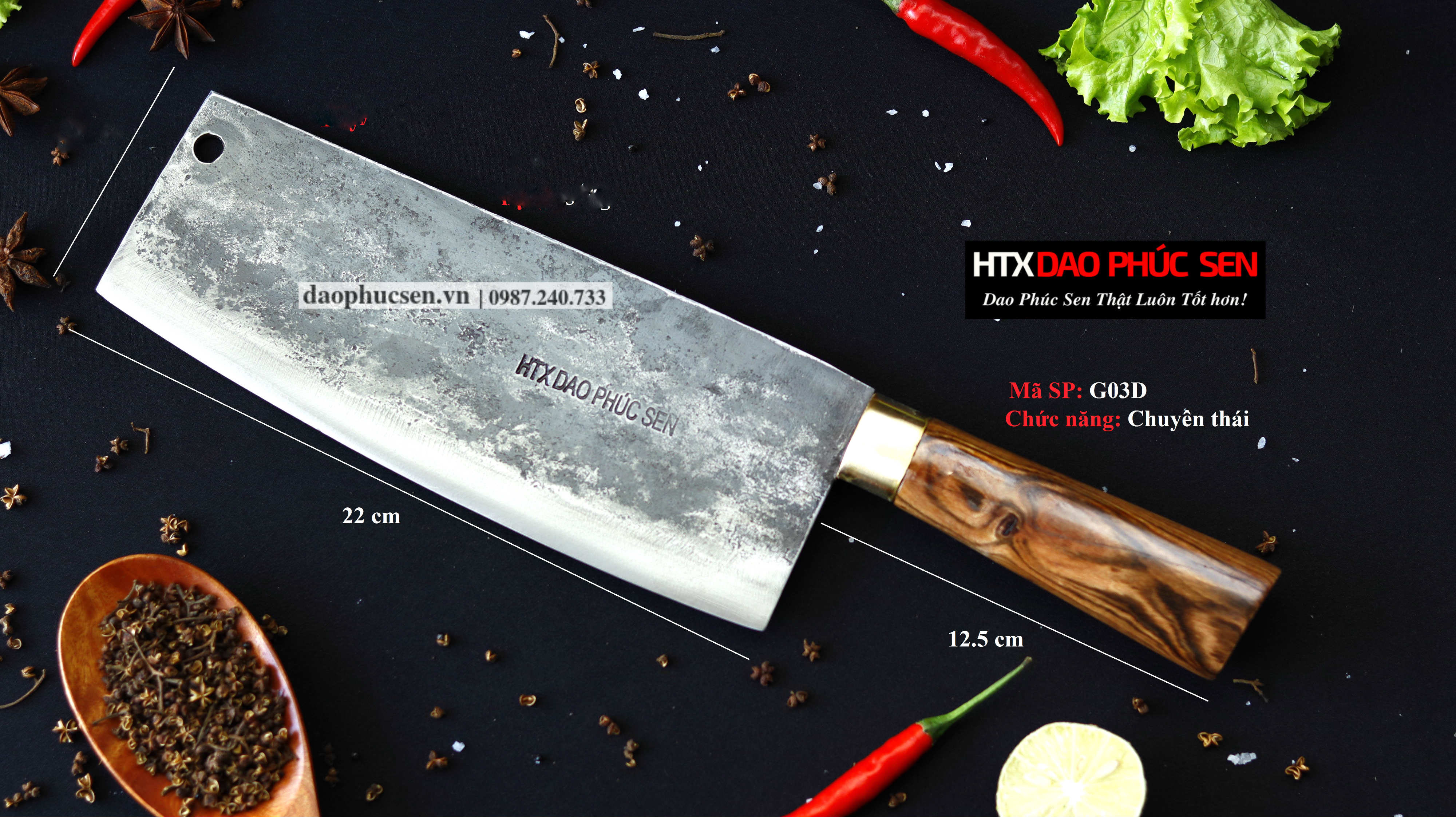 DAO THÁI 22 khâu đồng ( G03D ) DAO VIP CAO BẰNG
