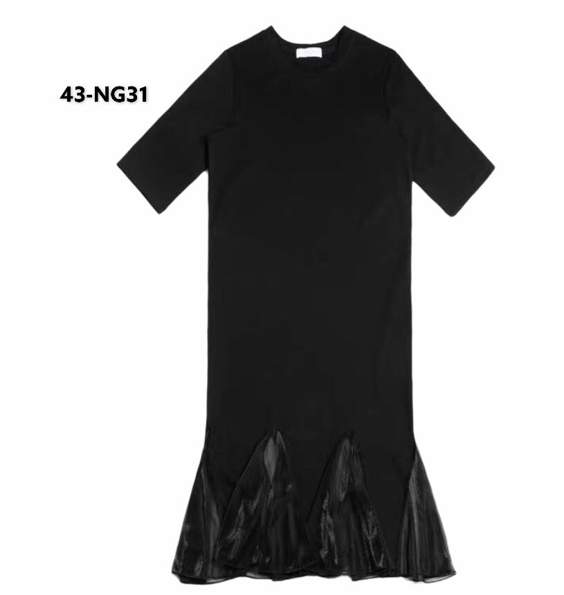 Đầm trơn phối voan - 43-ng31