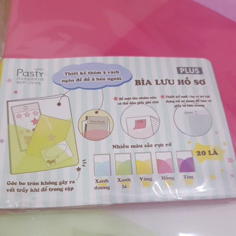 [HCM]Bìa lưu hồ sơ Pasty Plus 20 lá