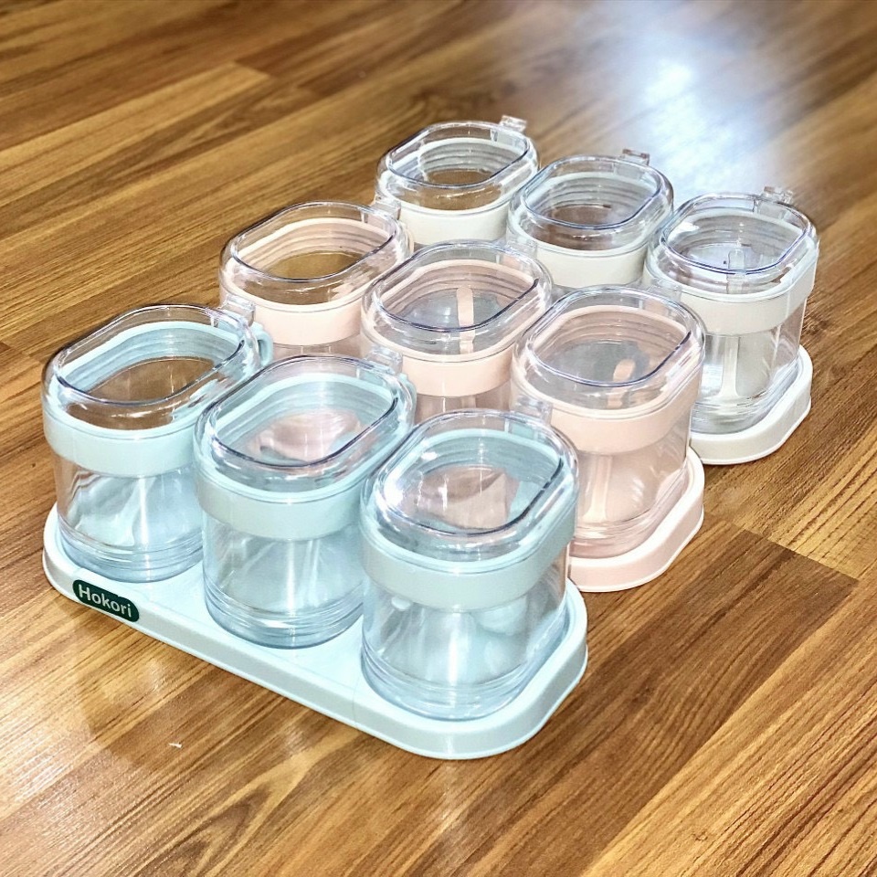 BỘ 3 LỌ ĐỰNG GIA VỊ HOKORI
