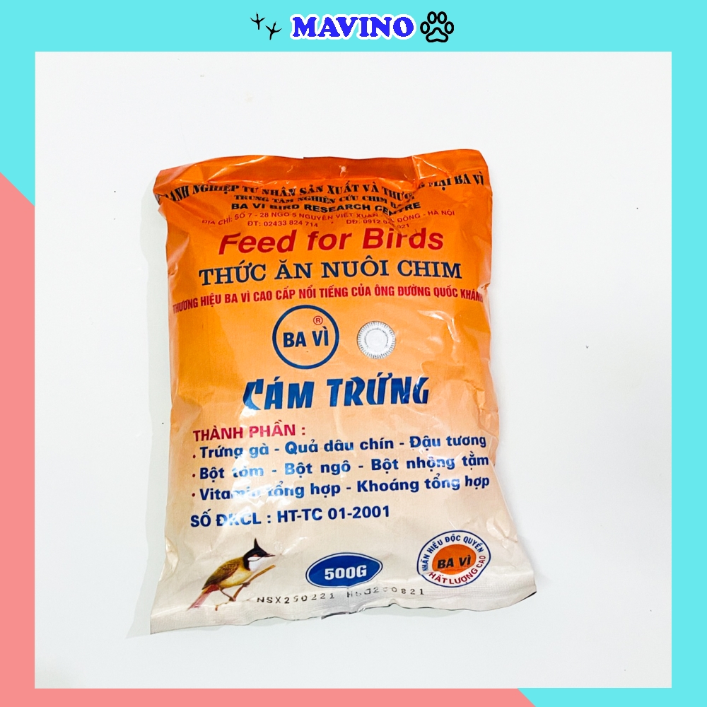 [Hoàn Tiền 10%] Cám trứng Ba Vì cao cấp giá rẻ 500g dùng chung cho các loại chim - Cám chim Ba Vì dinh dưỡng cho chim