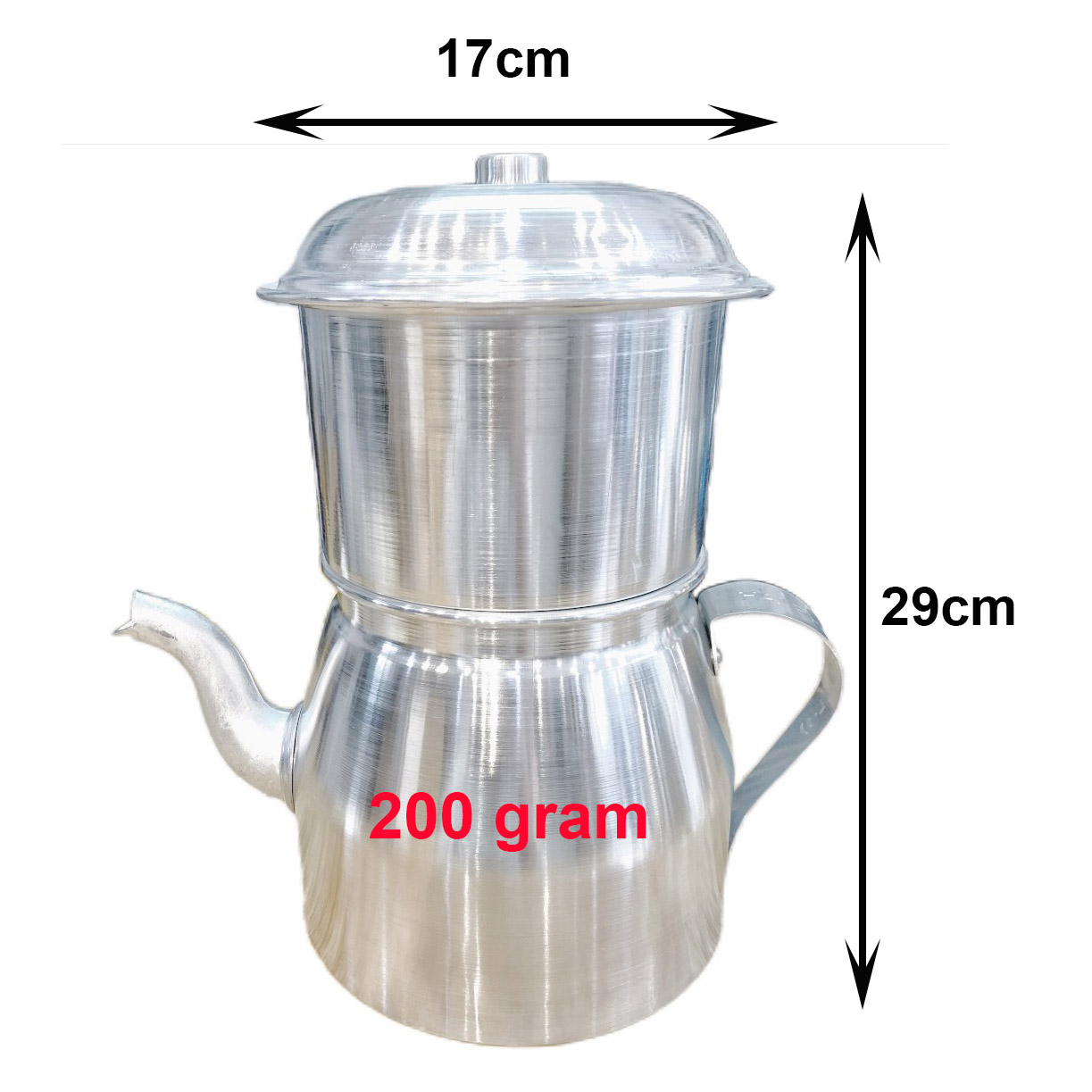 Phin pha cà phê, ấm pha cafe, phin nhôm pha cà phê 100gram - 200gram