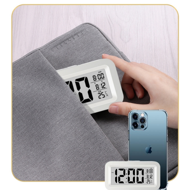 Premium LCD alarm desk led clock temperature and humidity meter-Hause
