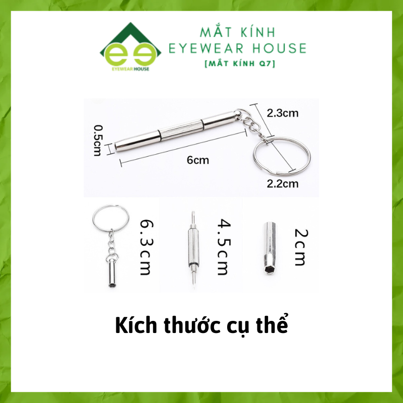 [Kèm ve vít] Móc Vít Chìa Khóa Sửa Gọng Kính