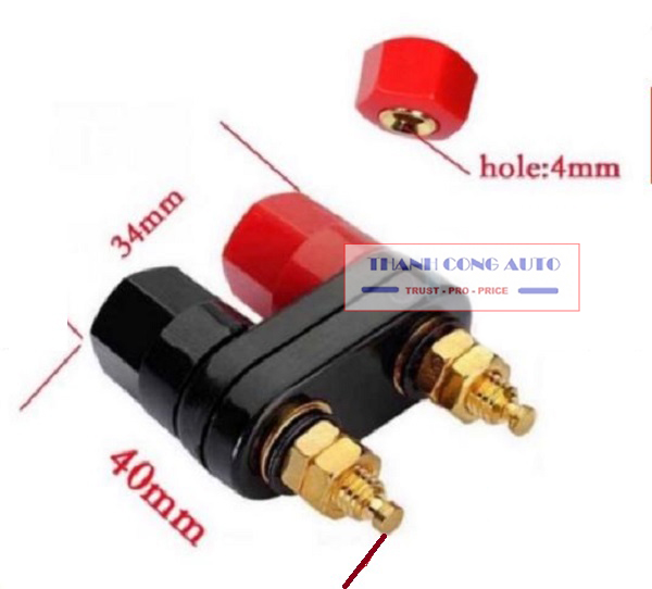 Cọc loa đôi bắp chuối để cắm jack loa