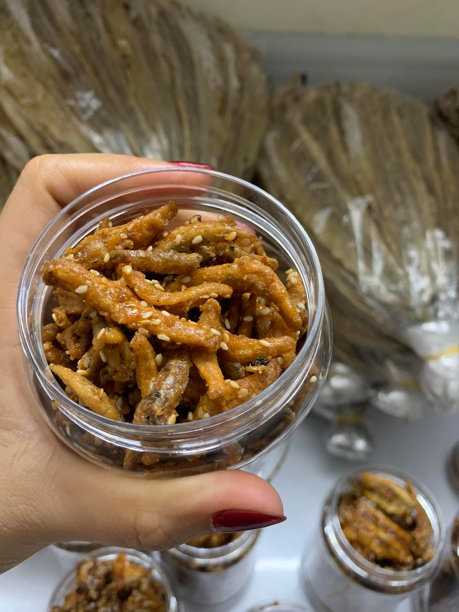 Khô cá cơm tẩm (có mè)