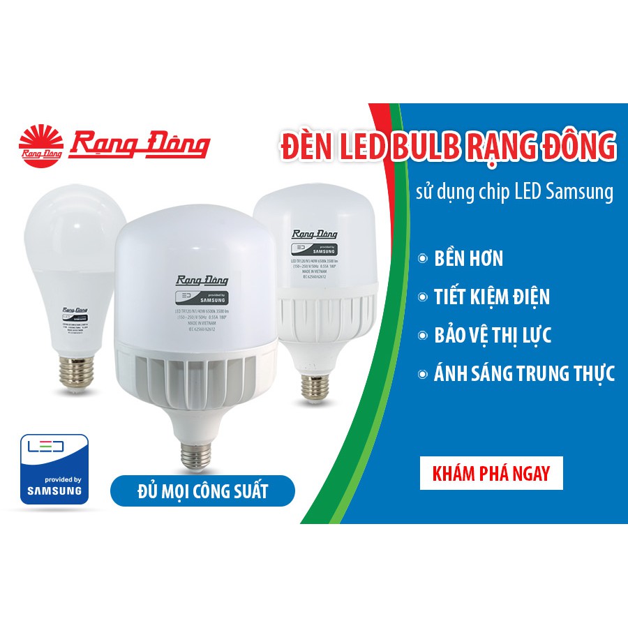Bóng đèn LED BULB tròn 7W Rạng Đông
