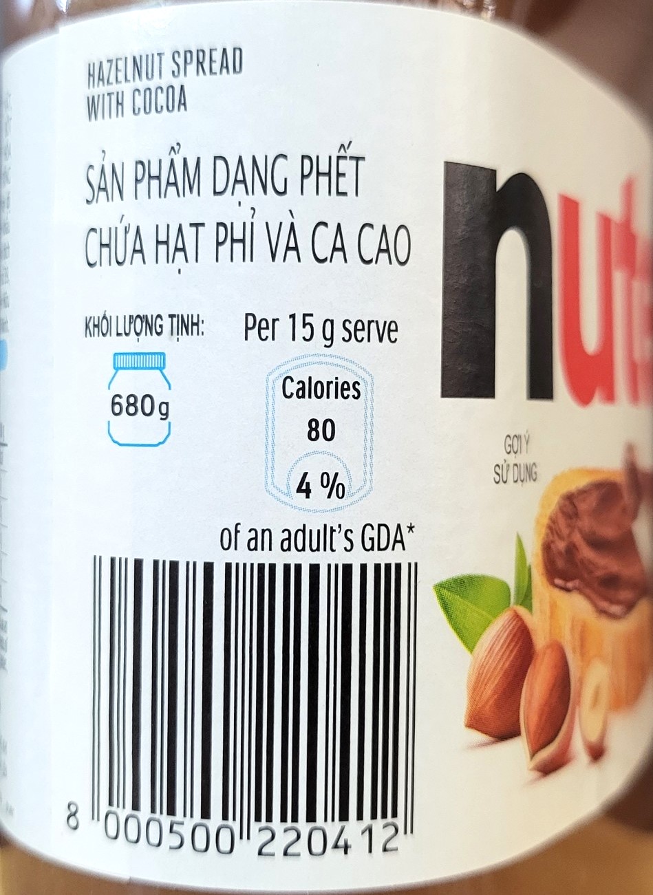 NUTELLA (HỘP NHỰA LỚN 680g) BƠ HẠT PHỈ CA CAO PHẾT BÁNH MÌ Hazelnut Spread with Cocoa