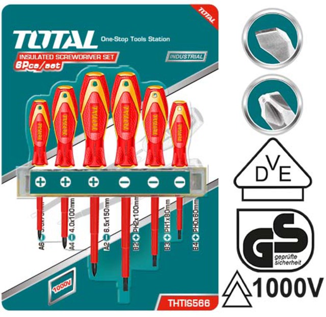 Bộ tuốc nơ vít (tô vít) 6 chi tiết Total THTIS566