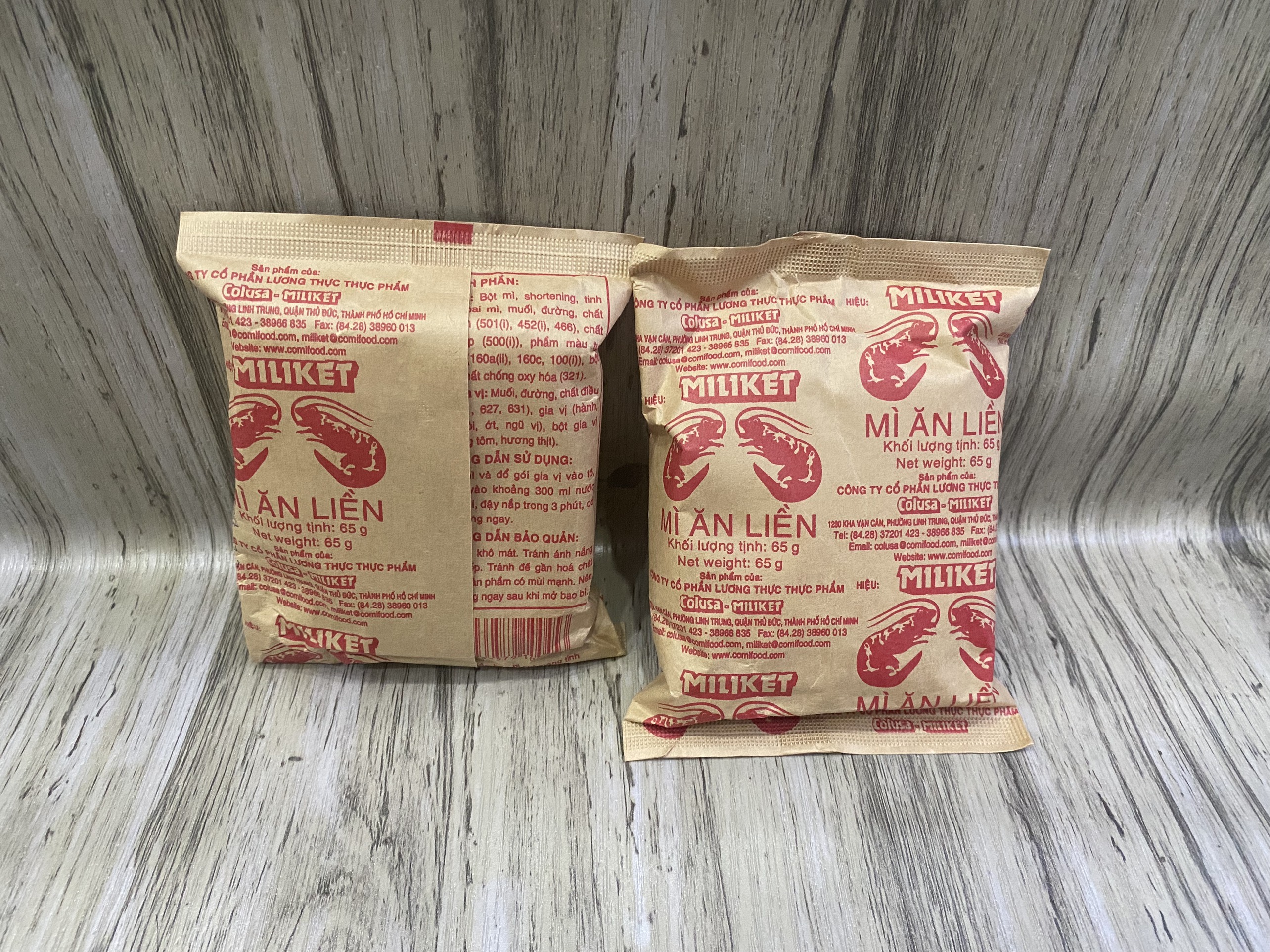 SET 10 gói Mì Miliket-Giấy kraft cao cấp 2 con tôm
