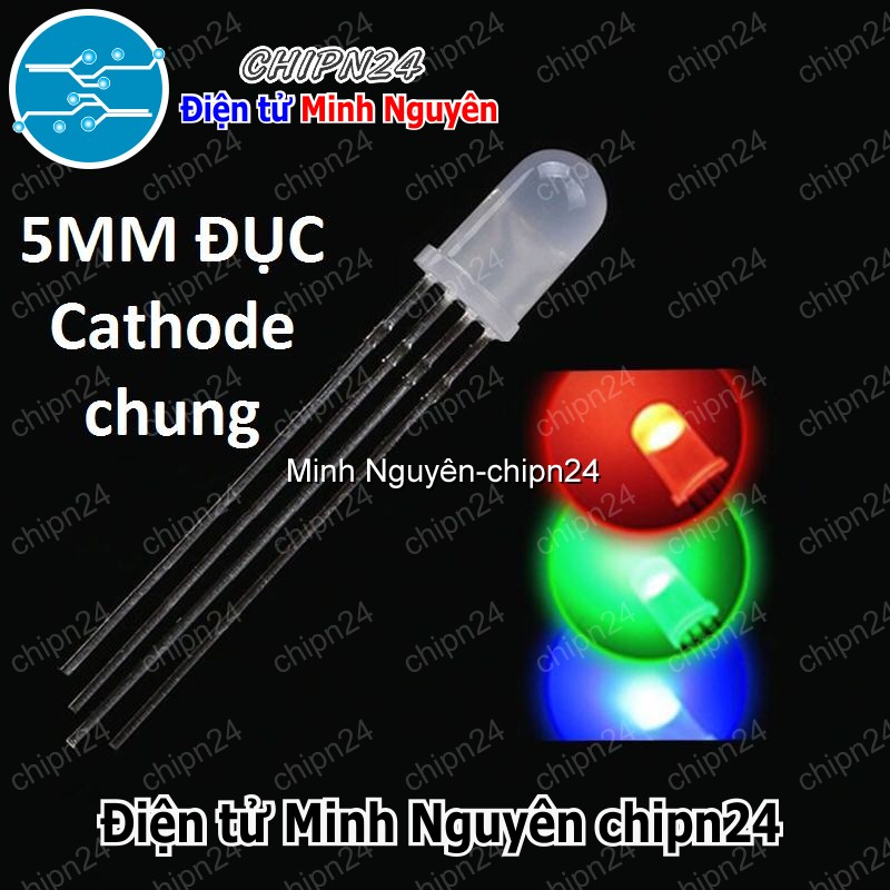 [10 con] (TK18, H16) Led 5mm Đục 7 Màu RGB 4 chân Âm chung - HH001894