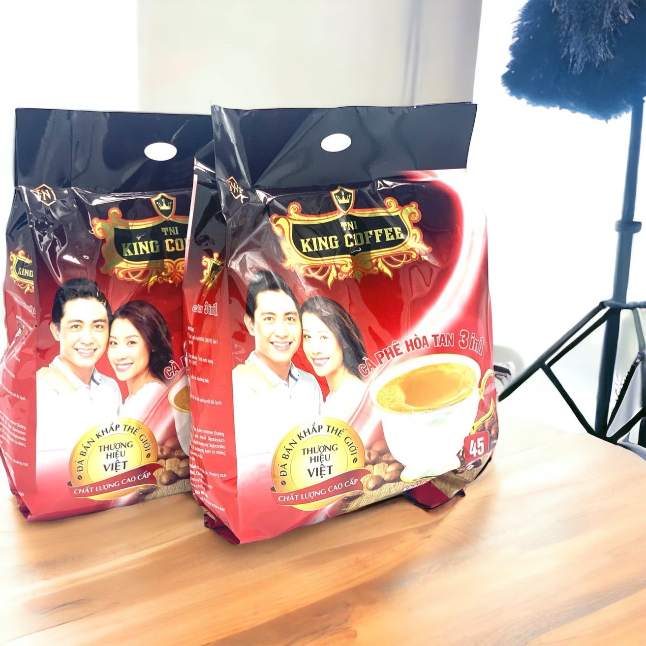 (COMBO 02 TÚI) Cà phê Sữa King Coffee - Túi 45 Gói - Cà phê ÍT SỮA