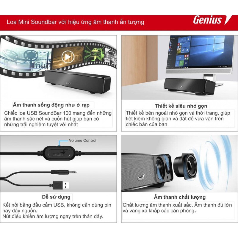 Loa Soundbar 100 Genius-Bh 12 Tháng