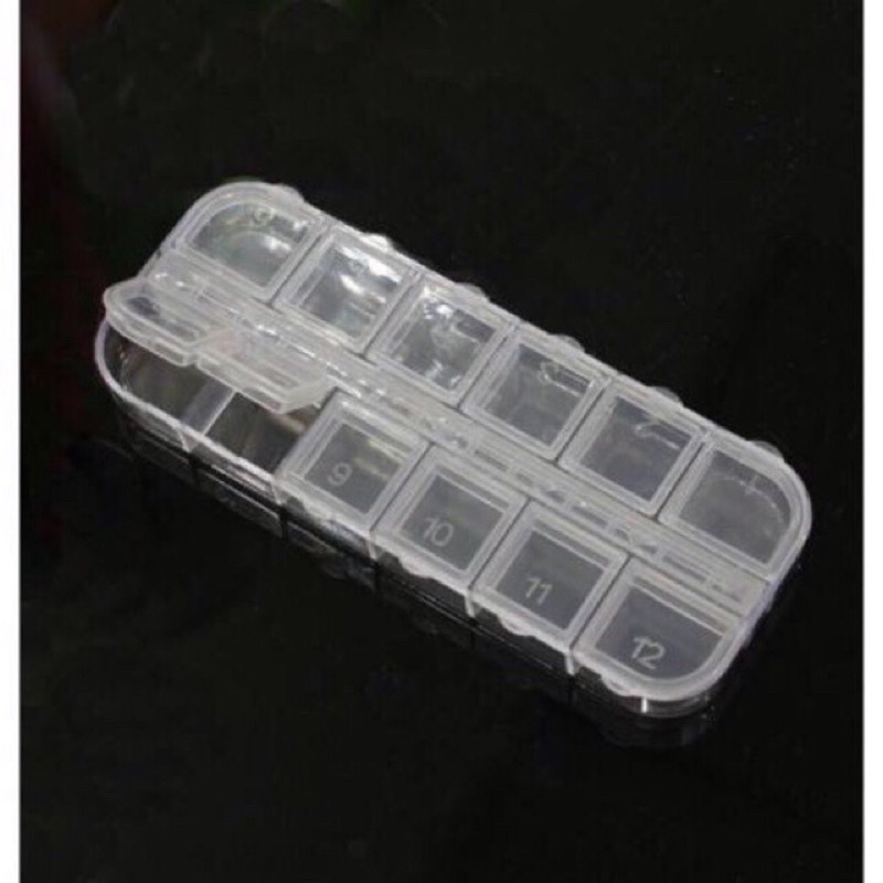 Khay 12 ô vát đựng đá,charm trang trí móng