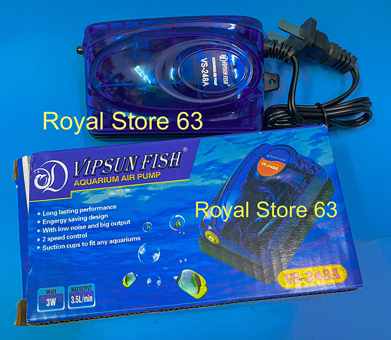 Vipsun Vs-248a máy tạo oxy 1 vòi cho bể cá cảnh