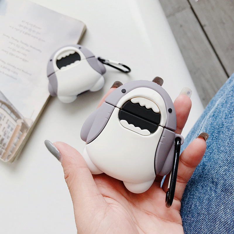 [ ᴄᴀꜱᴇ ᴀɪʀᴘᴏᴅ ] Case Airpod Vỏ Bọc Airpods ( Cá Mập ) Cho Hộp Sạc Tai Nghe AirPods 1 2 PRO Bằng Silicon Dẻo Siêu Cute