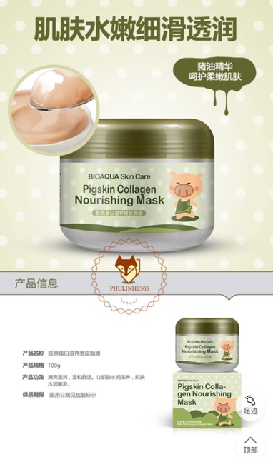 Mặt nạ đất sét sủi bọt/collagen BIOAQUA 100g