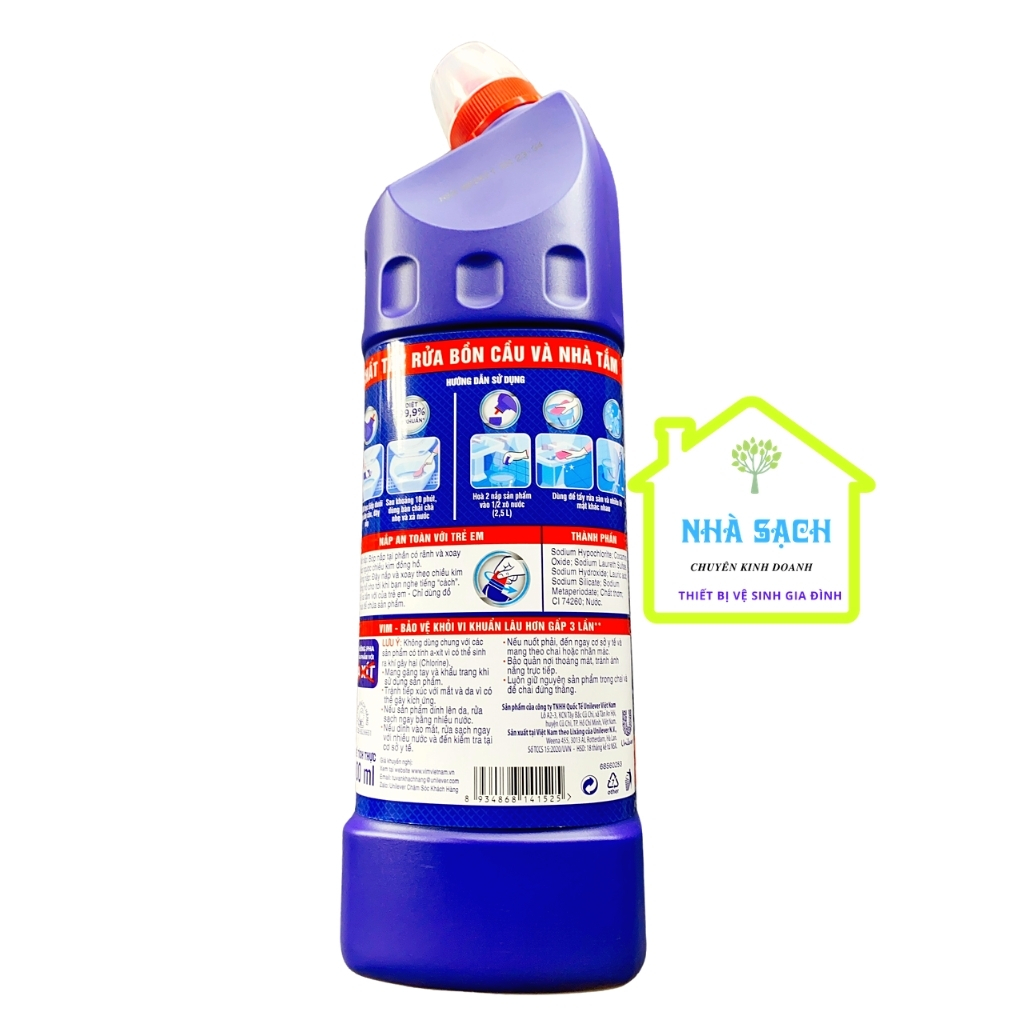 Nước Tẩy Bồn Cầu Vim Diệt Khuẩn Loại 900ml
