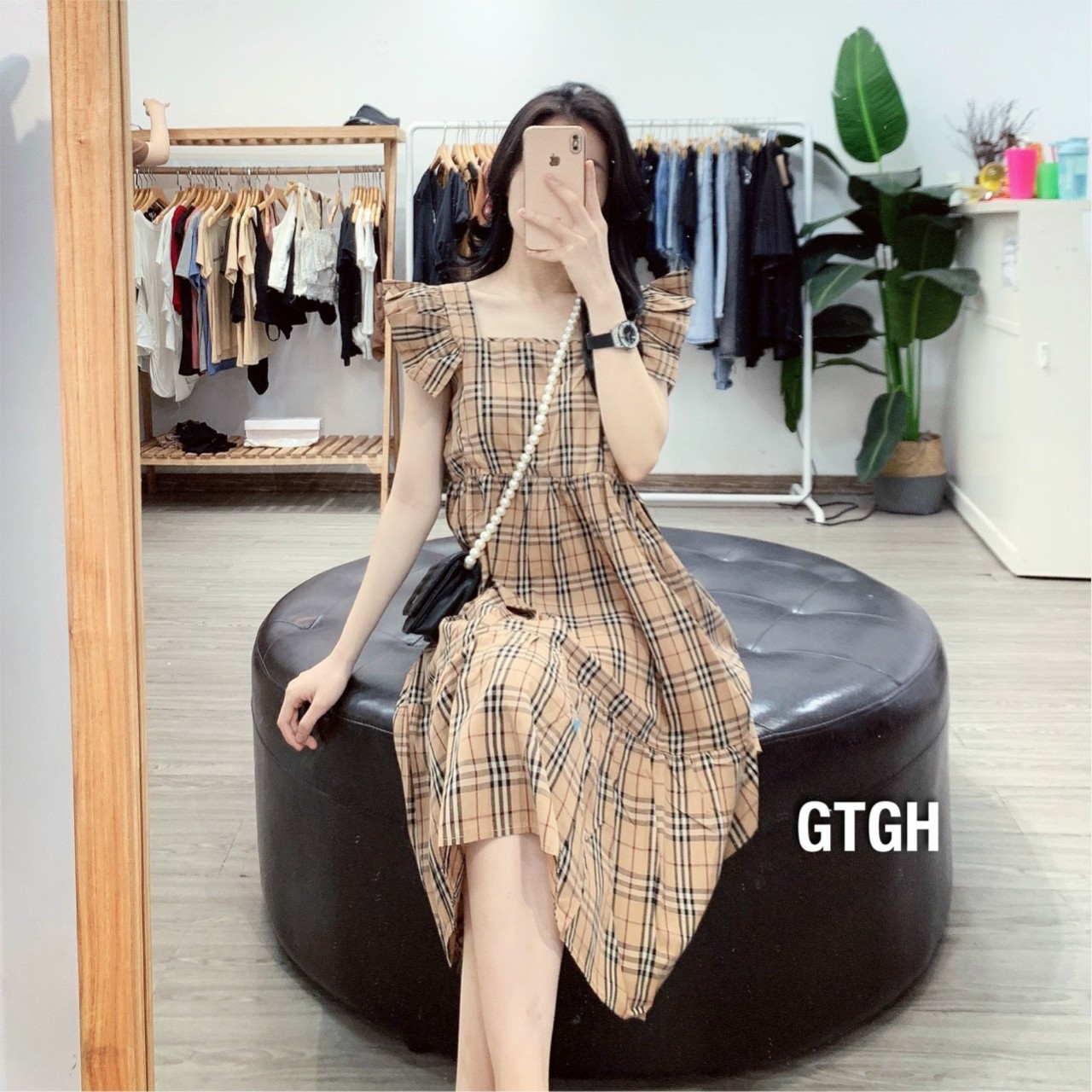 Đầm Bầu,Váy Bầu thiết kế tay bồng sang choảng dáng xuông xòe giấu bụng mặc bầu và tận dụng sau sinh