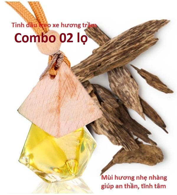 Combo 02 lọ Tinh dầu treo xe hương Trầm- khử mùi hôi - Hơn cả sự đẳng cấp!