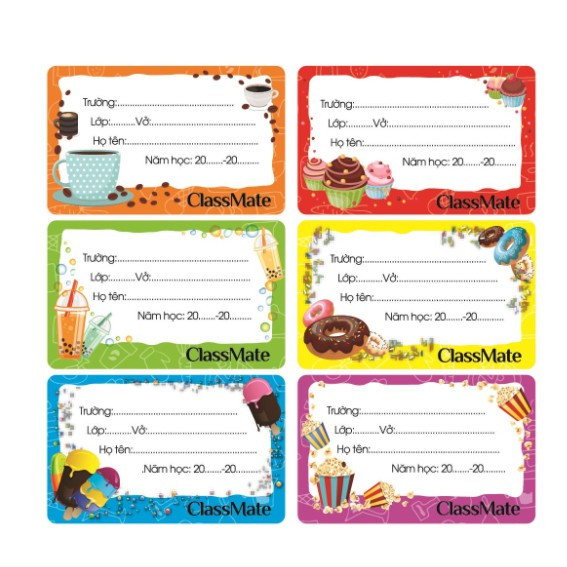 Combo 2 tập Nhãn vở classmate NT232/NT205/NT204/NT233