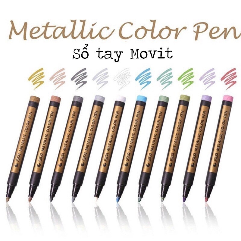 Bút Sta Metallic màu nhũ ngòi lông