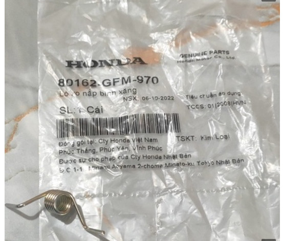 Lò xo nắp bình xăng Honda LEAD 110 (80162GFM970)