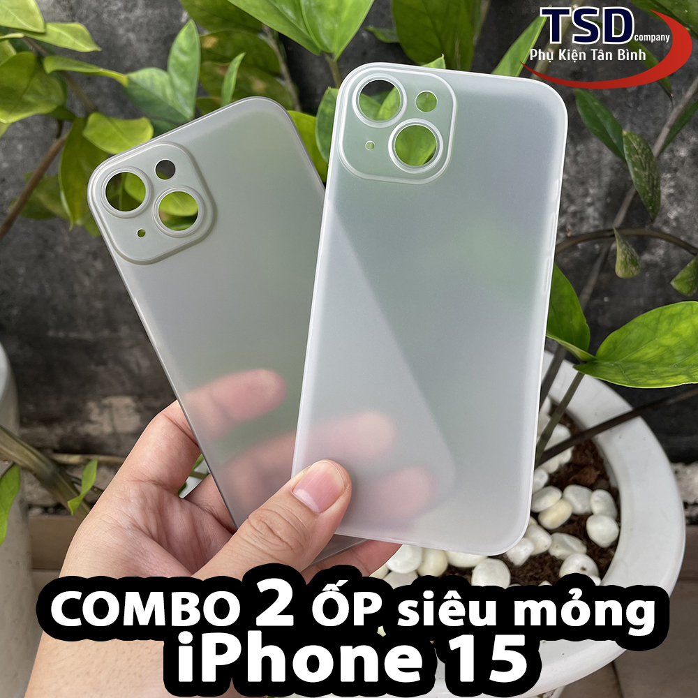 Combo of 2 Ultra Thin Unibody Matte Clear Cases for iPhone 15