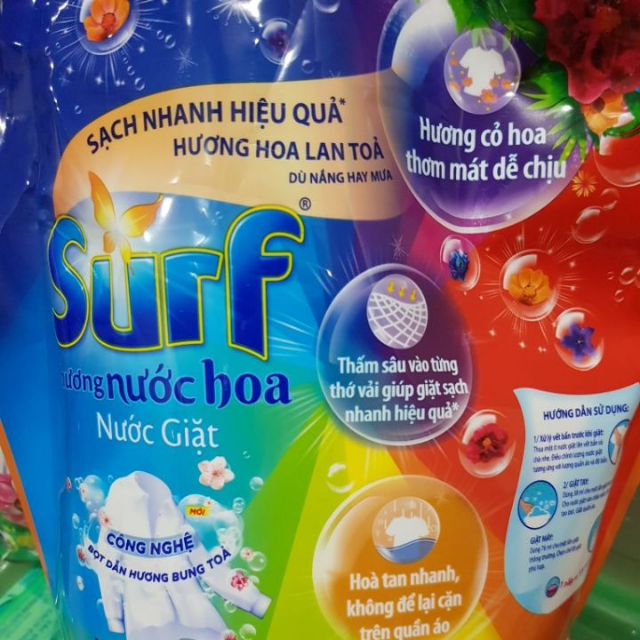 NƯỚC GIẶT SURF HƯƠNG NƯỚC HOA TÚI 3L