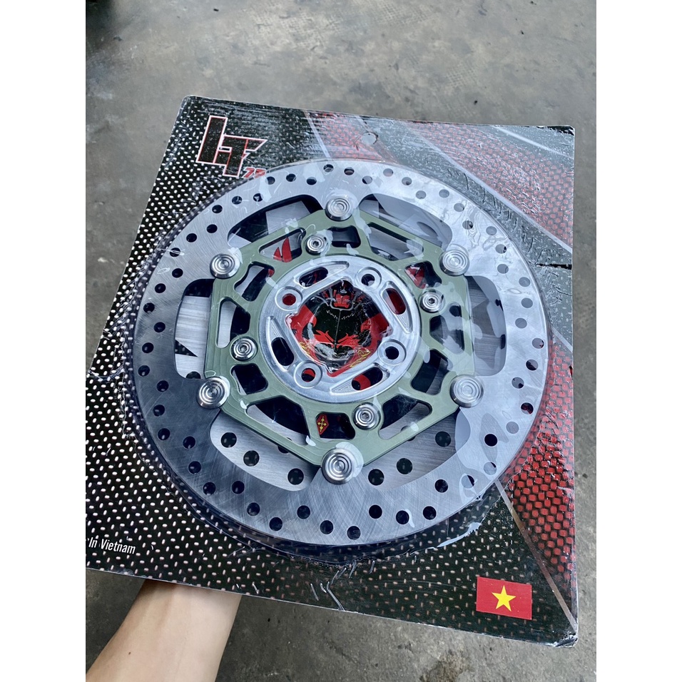 Đĩa kiểu đĩa phanh trước bembo oro màu xám khoen inox lòng lục giác size 267mm 4 lỗ