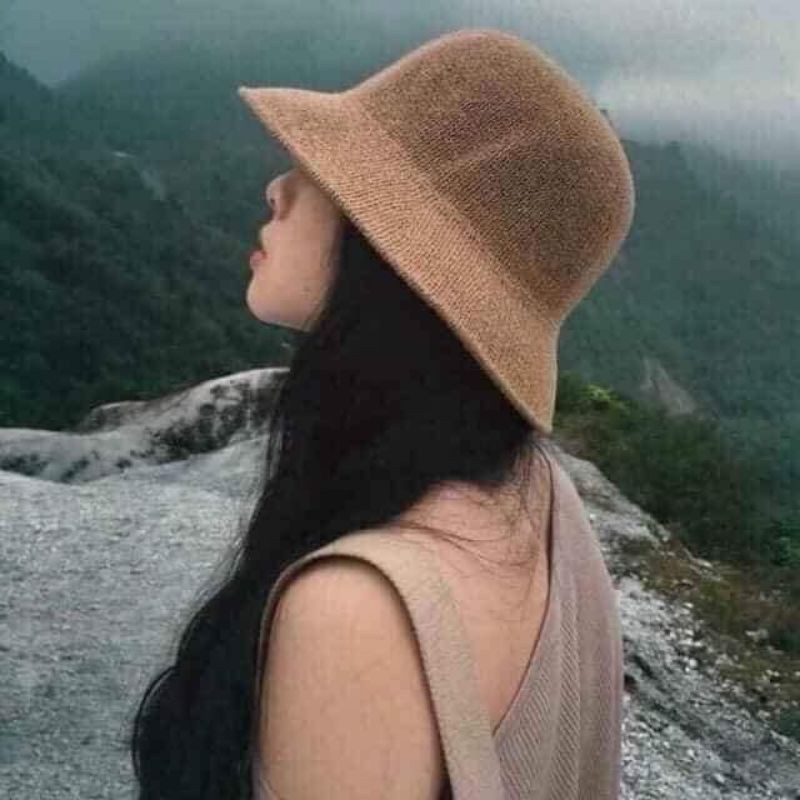 Mũ cói chữ M from mềm hàng QC