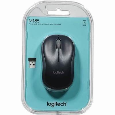 Chuột quang không dây Logitech M185 (Xám)