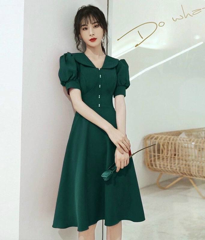 Đầm nút nhí 2 màu