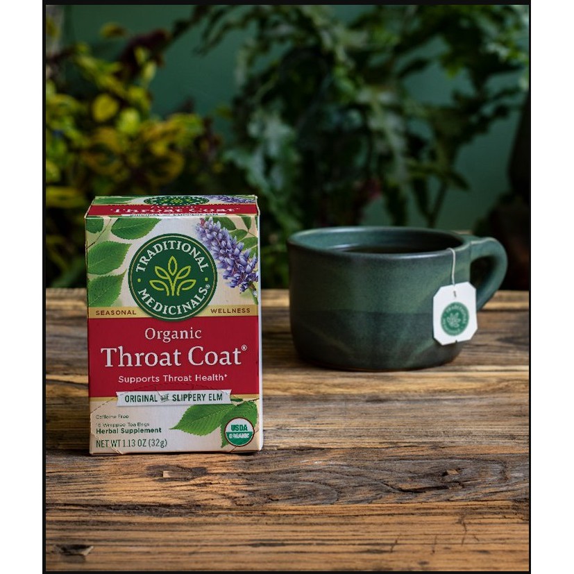 Trà Thảo Mộc Hữu Cơ hỗ trợ đau họng Traditional Medicinals - 16pcs