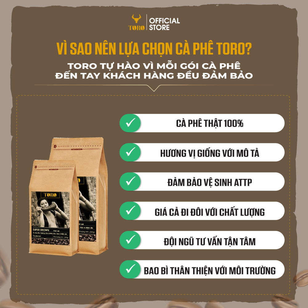 [250GR] Cà Phê Bột Toro Super Brown Nguyên Chất 100% | TORO FARM