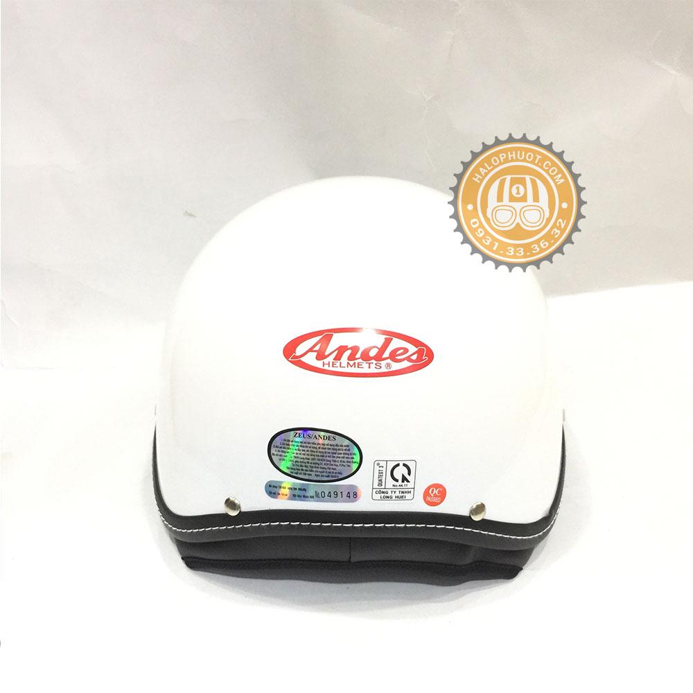 Nón bảo hiểm Andes 139 Kính Âm (Trắng Bóng)
