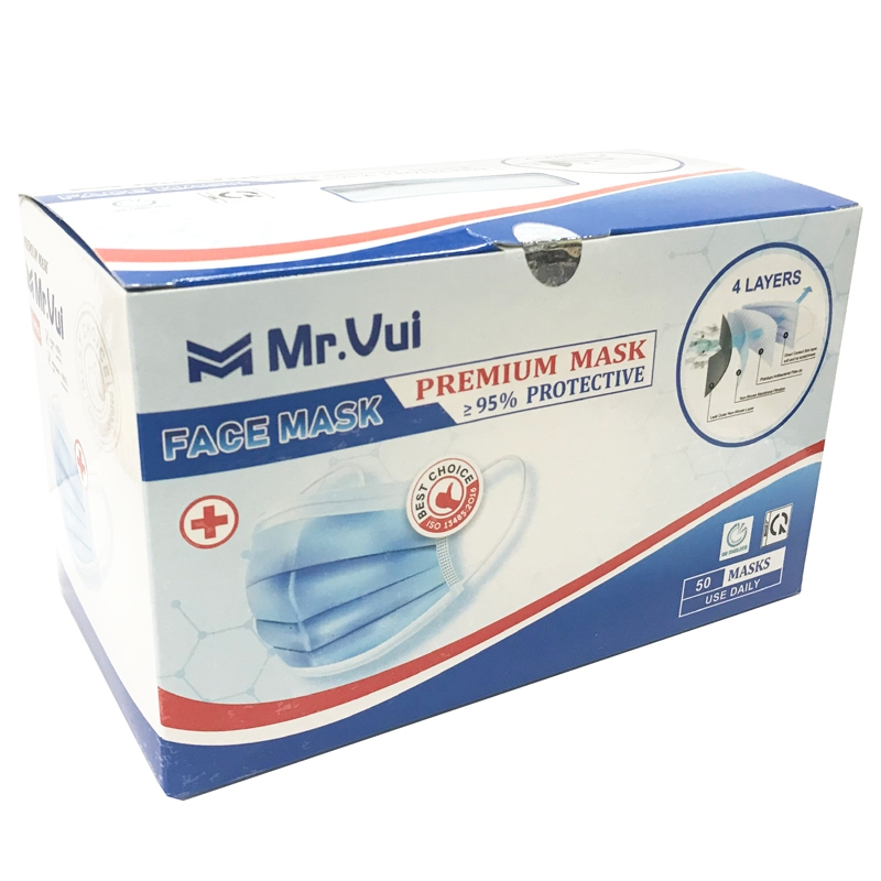 Khẩu Trang Y Tế 4 Lớp Mr.Vui - 01 (50Cái/Hộp)