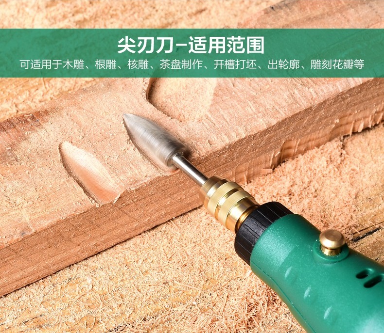 Bộ 5 mũi chạm khắc làm gỗ lũa mini trục 3mm
