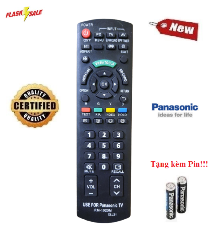 Bảng giá Remote Điều khiển tivi Panasonic RM-1020M LED/LCD/Smart TV- Hàng mới có tặng kèm Pin