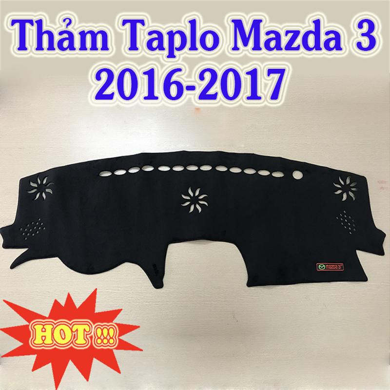 Thảm Taplo Xe Mazda 3 2015 2016 2017 2018 2019 Mẫu Nhung Lông Cừu Cao Cấp Có Đế Chống Trượt Giúp Che Nắng Taplo, Chống Nứt Bạc Màu Taplo, Chống Lóa Mắt Và Tăng Thẩm Mỹ Cho Xe