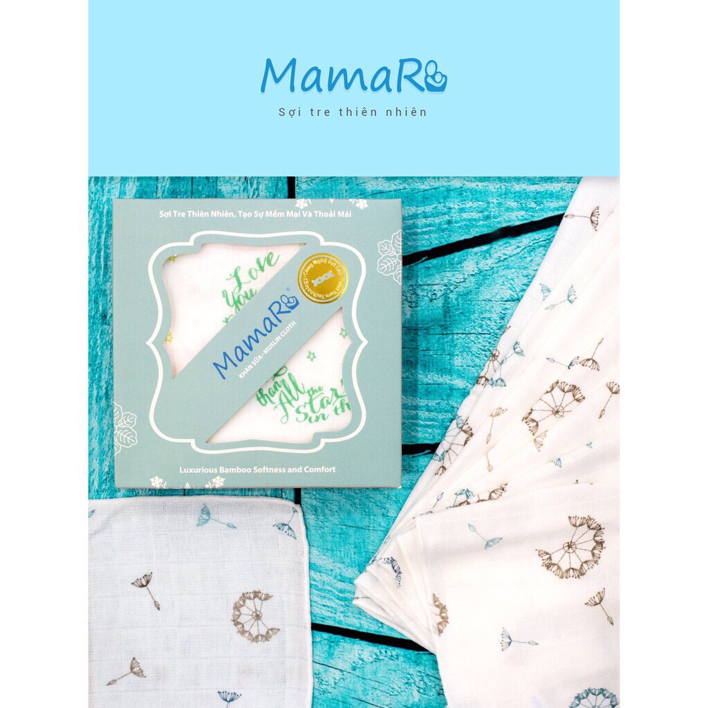 Khăn Sợi Tre - Khăn Sữa Premium Mamaru 30*30