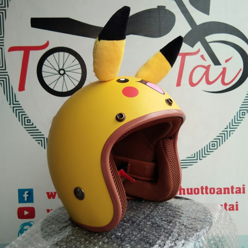 Mũ Bảo Hiểm 3/4 Có Tai Pikachu