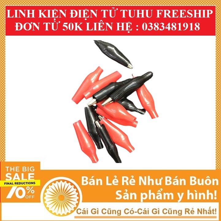 Kẹp Cá Sấu 45mm - 1 cặp Đỏ Đen
