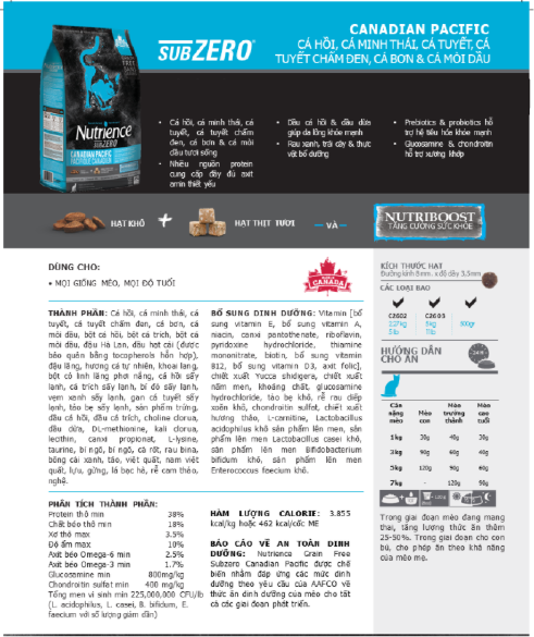 Hạt Nutrience Subzero Cho Mèo mọi lứa tuổi (HSD T3/2024)
