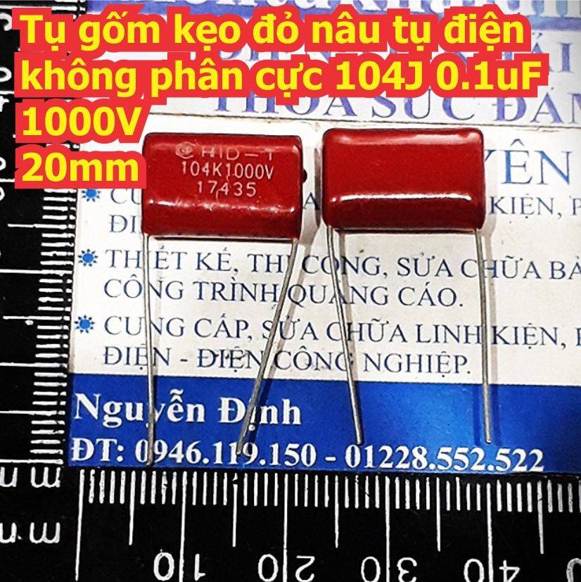 30 con tụ cbb22 tụ cbb kẹo nâu đỏ không phân cực 104j 400v 450v 630v 1000v 1kv 1600v 1.6kv 104 0.1uf kde0039