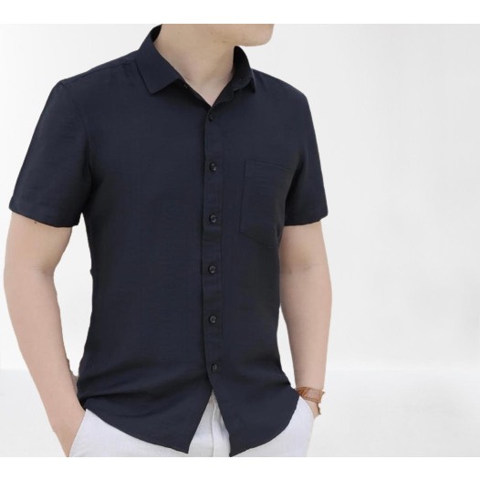 ÁO SƠ MI CỘC TAY NAM CỔ BẺ FULL CÚC