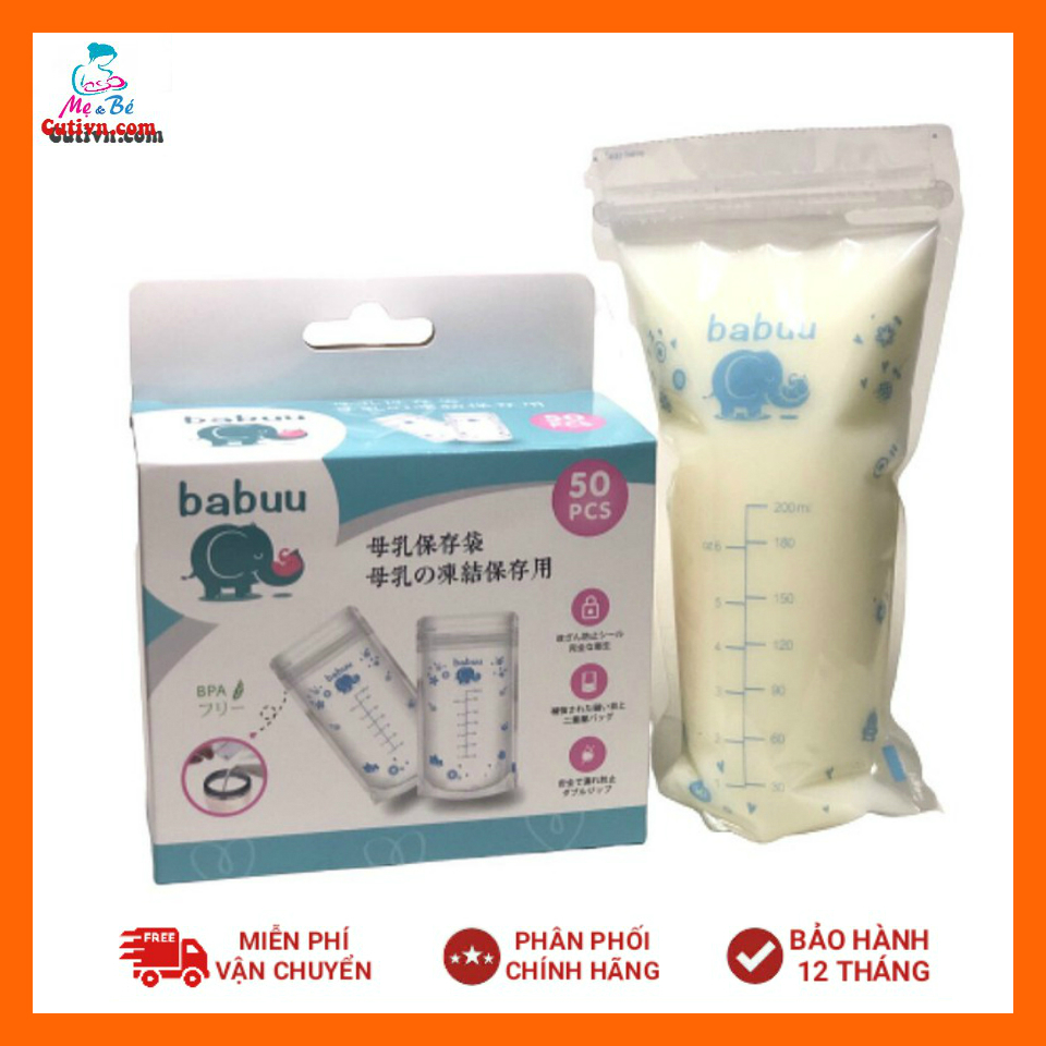 Túi trữ sữa Babuu Baby Nhật Bản có dung tích 250ml tối đa 280ml